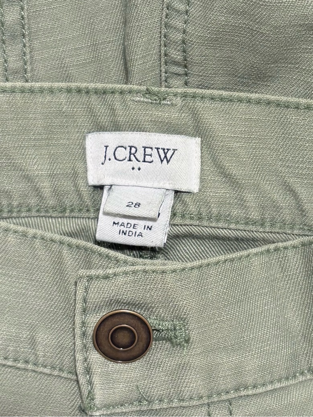 J. Crew High-Rise Button-Front Cropped Pants in Sage Green 28 - Picture 5 of 7